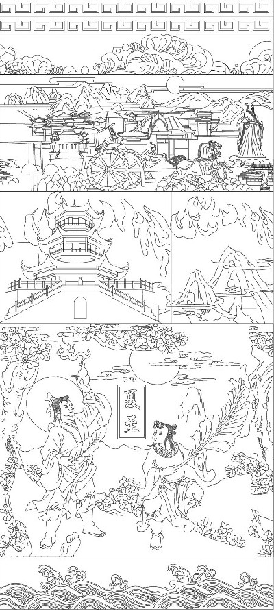 夏至浮雕雕塑原創(chuàng)手繪設(shè)計稿