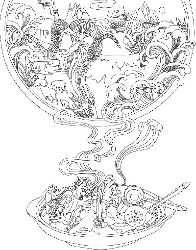 鄉(xiāng)村振興浮雕雕塑原創(chuàng)手繪設(shè)計稿