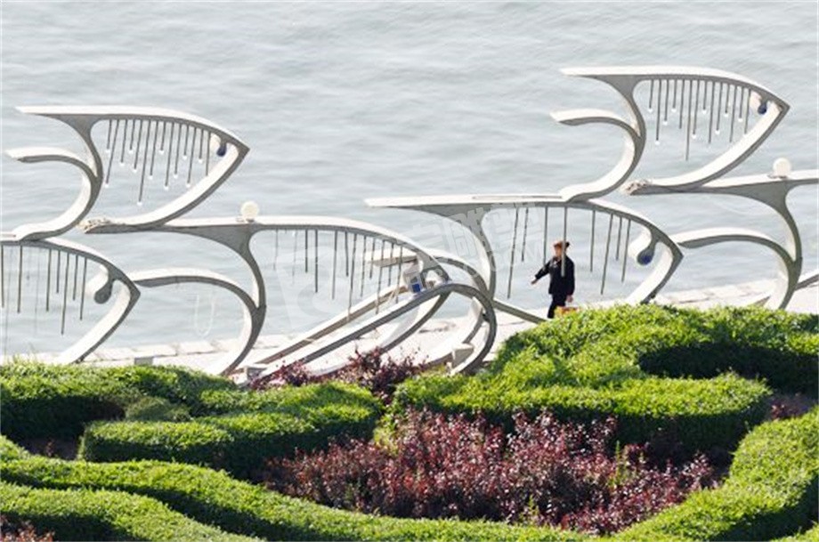 戶外公園園林景觀小平動(dòng)物魚(yú)不銹鋼雕塑定制